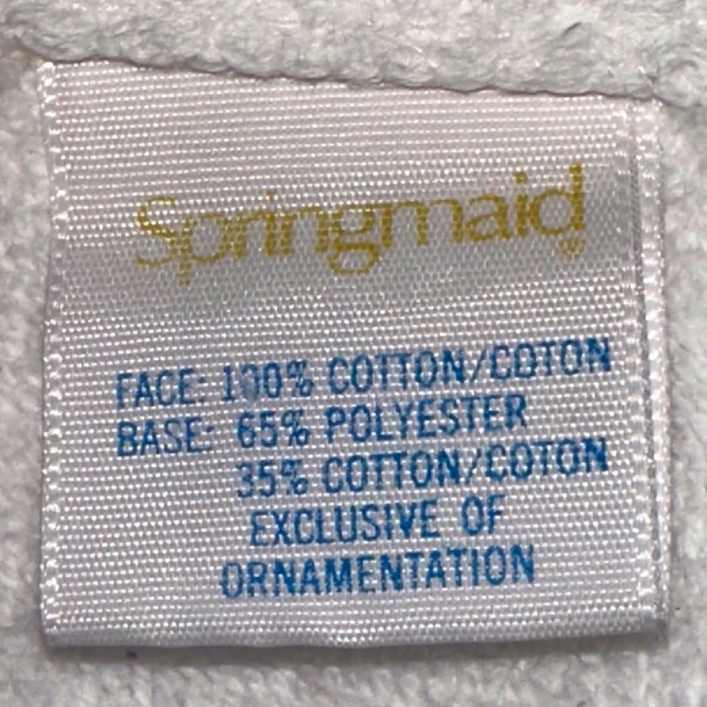 VTG Springmaid Made USA Hand Towel 90s Cottagecore Retro Pink Roses Blue Stripes - Picture 6 of 10